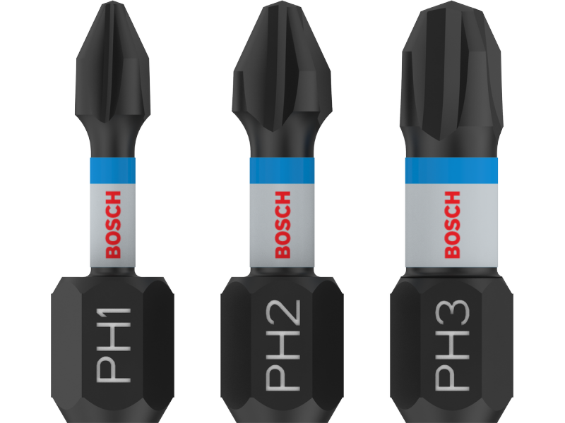 3-delni komplet vijačnih nastavkov Bosch PRO Phillips Impact, PH1 x 25, PH2 x 25, PH3x 25 mm, 2608522470
